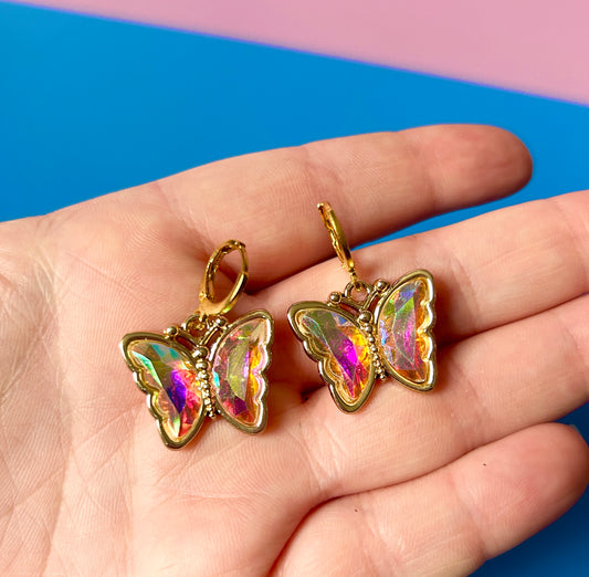 Gold Butterfly Earrings