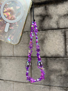 Holographic Purple 80’s Themed Phone Chain