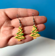 Load image into Gallery viewer, Gingerbread Cookie Tree Earrings
