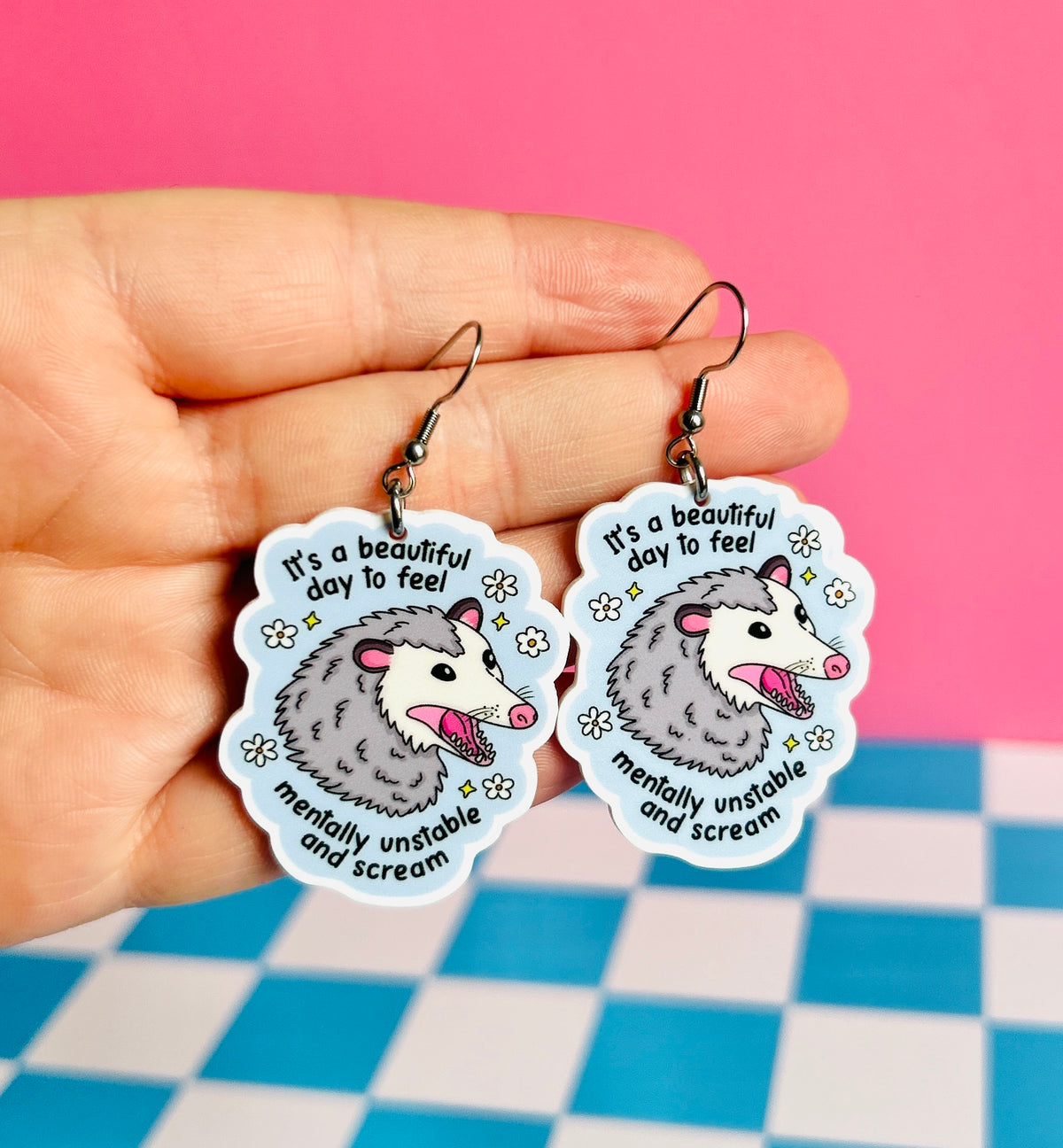 Possum Earrings Or Necklace