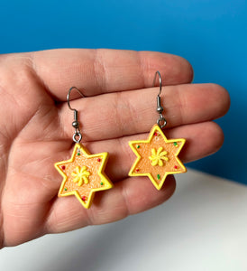 Gingerbread Cookie Star Earrings