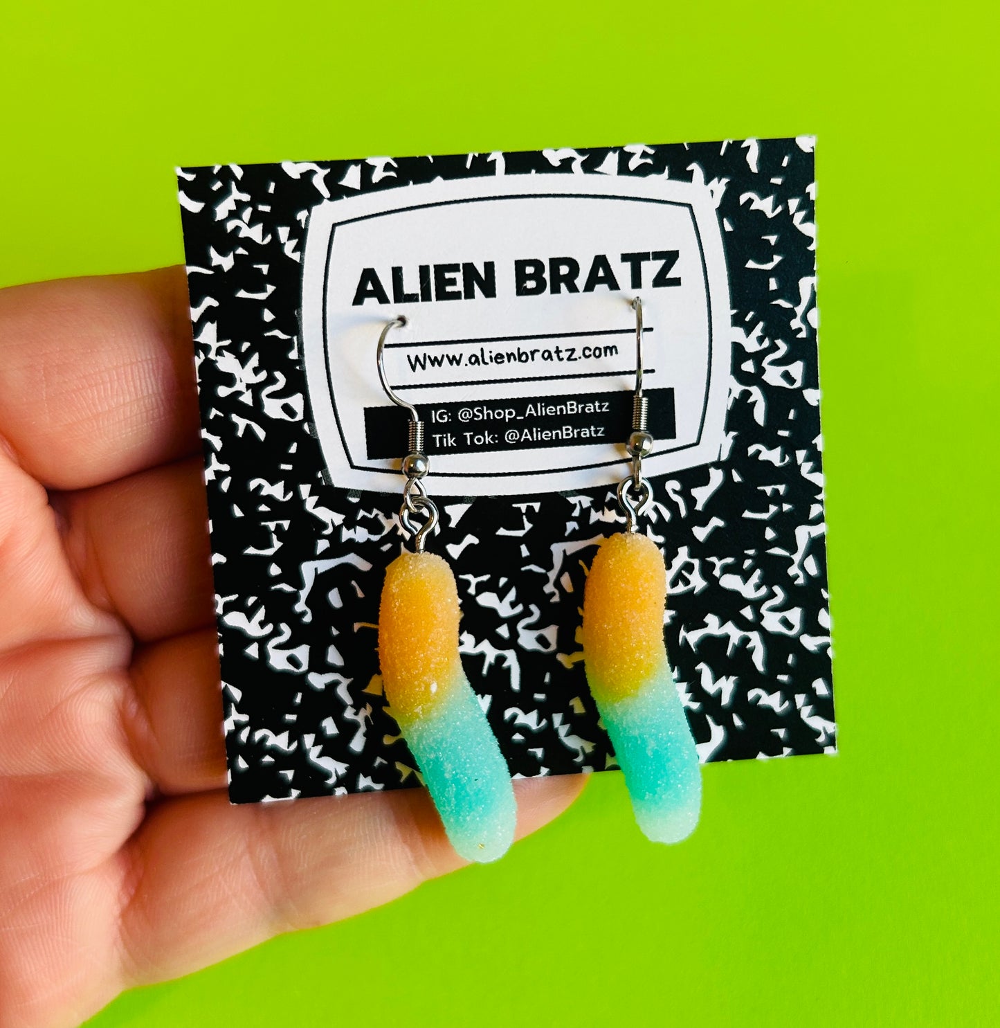 Sour Gummy Worm Earrings