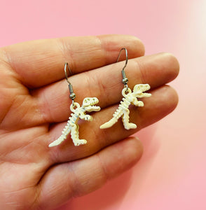 Skeleton Dinosaur Earrings