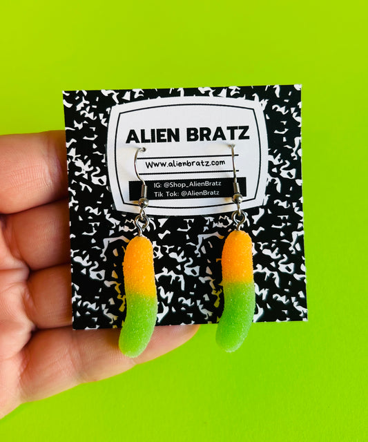 Sour Gummy Worm Earrings