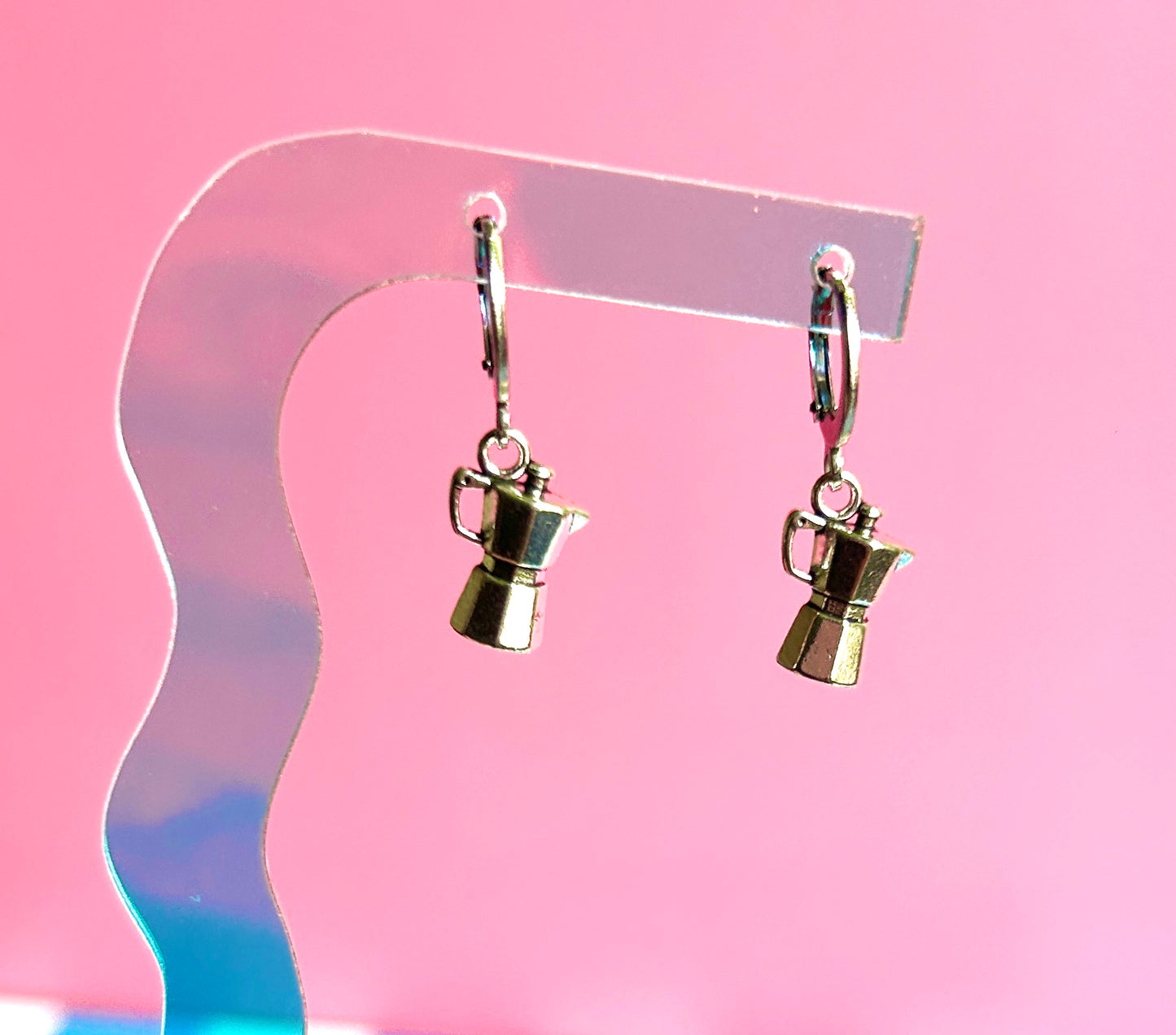 Silver Moka Pot Earrings