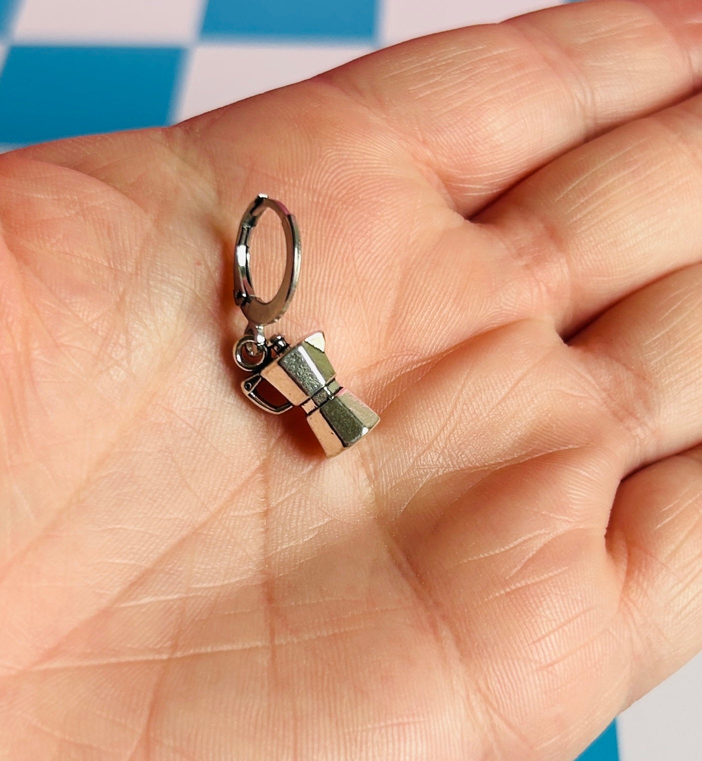 Silver Moka Pot Earrings