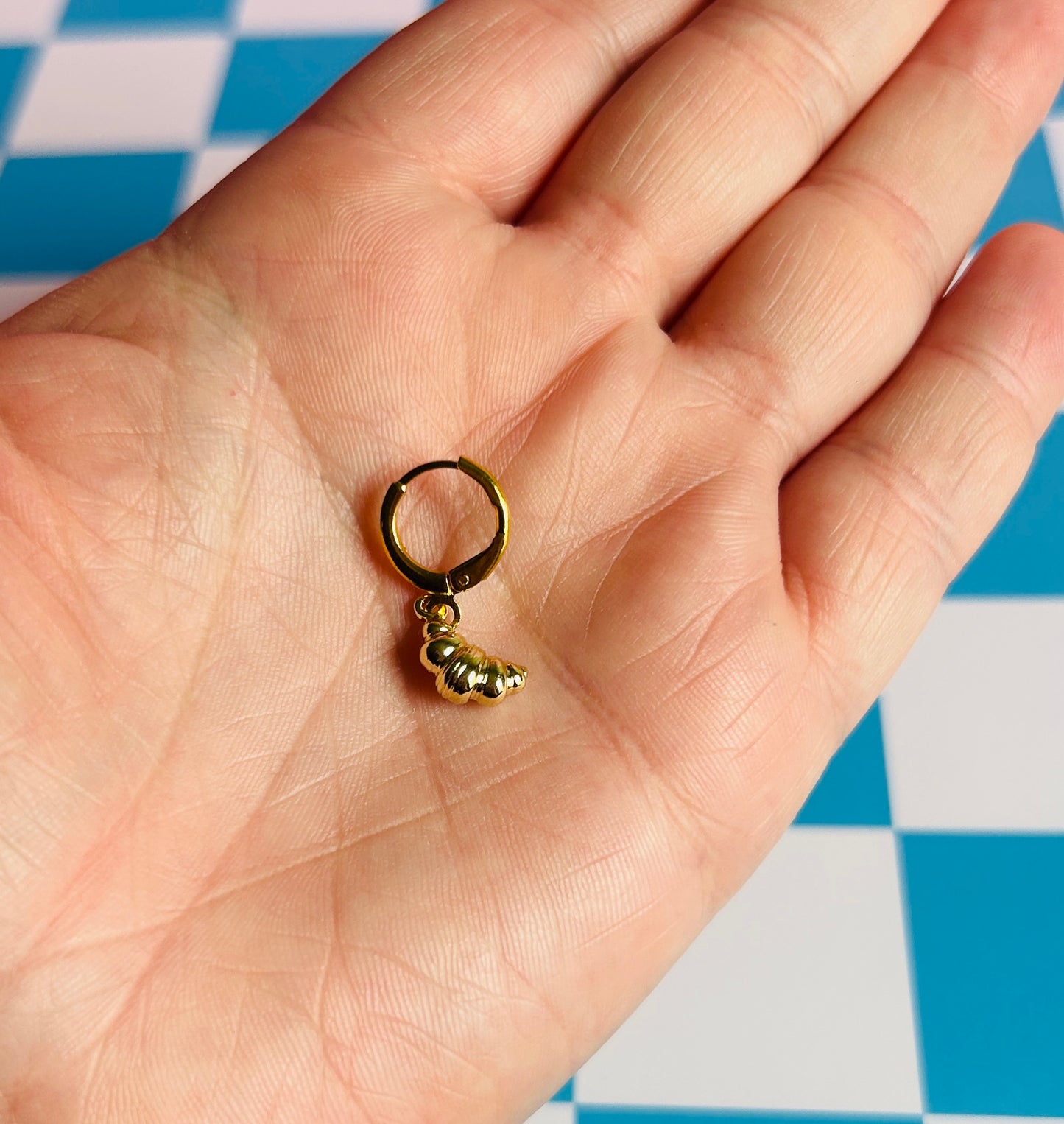 Gold Farfalle and Croissant Earrings