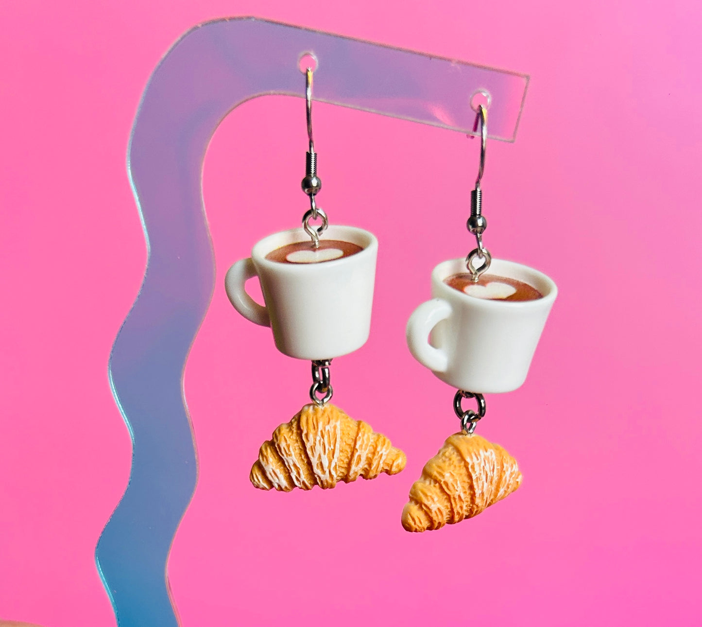 Coffee and Croissant Earrings