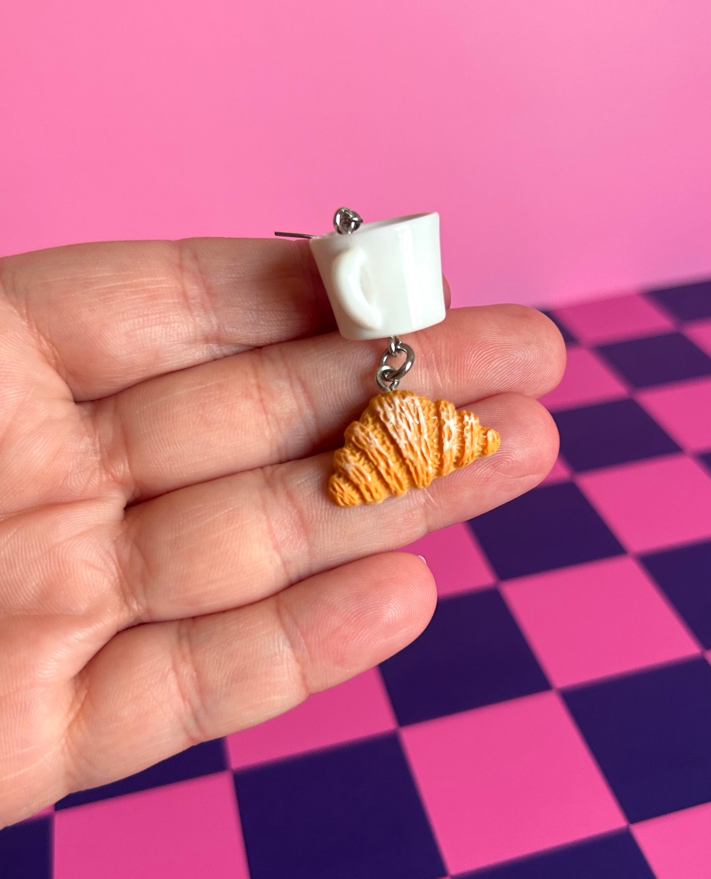 Coffee and Croissant Earrings