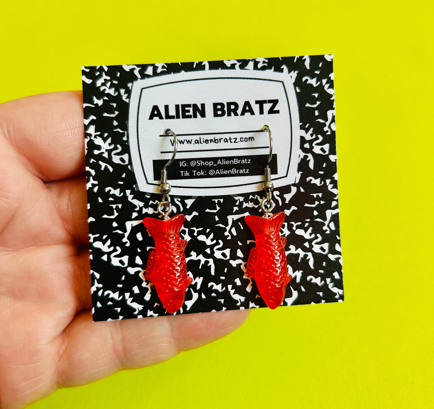 Red Fish Candy Earrings