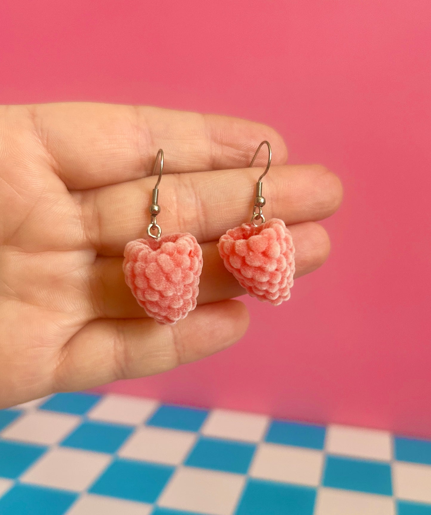 Flocked Raspberry Earrings