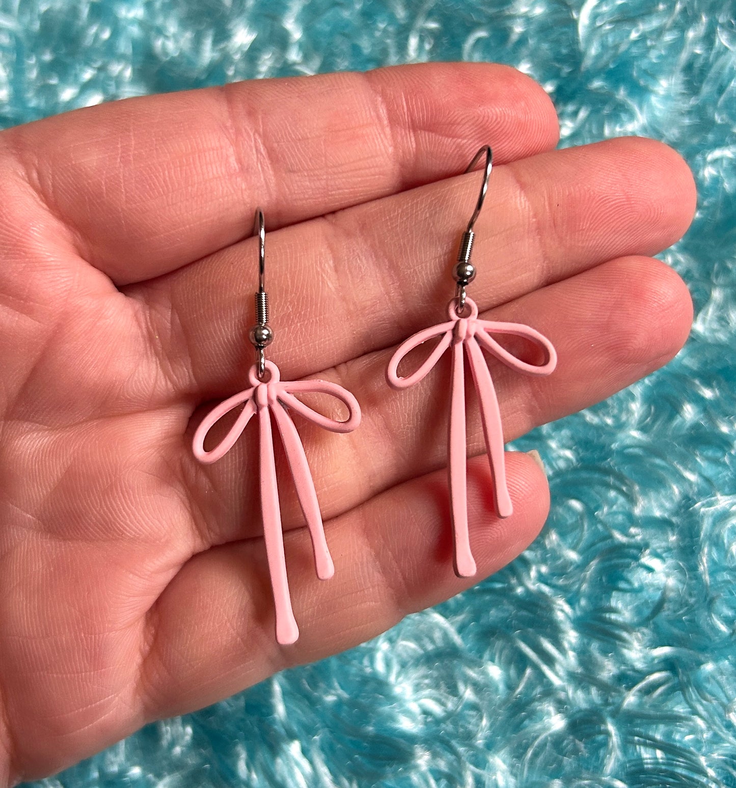 Pink Bow Earrings