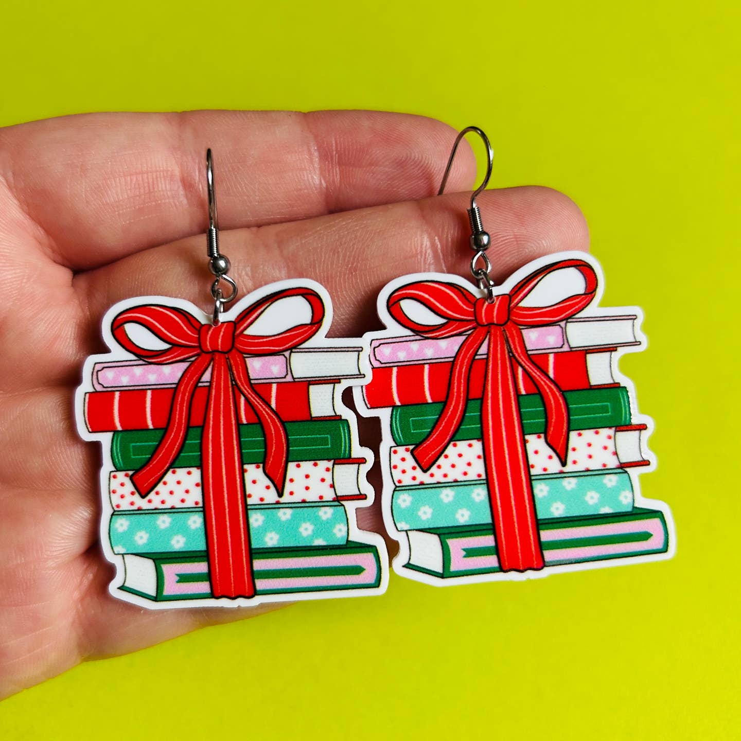 Christmas Book Earrings Or Necklace