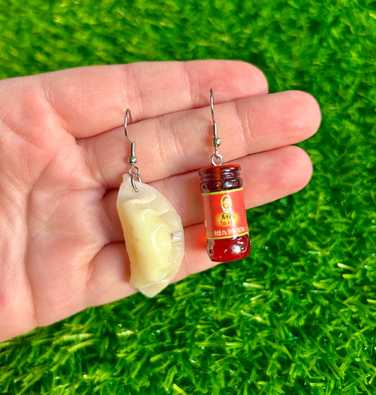 Dumpling and Chili Oil Earrings