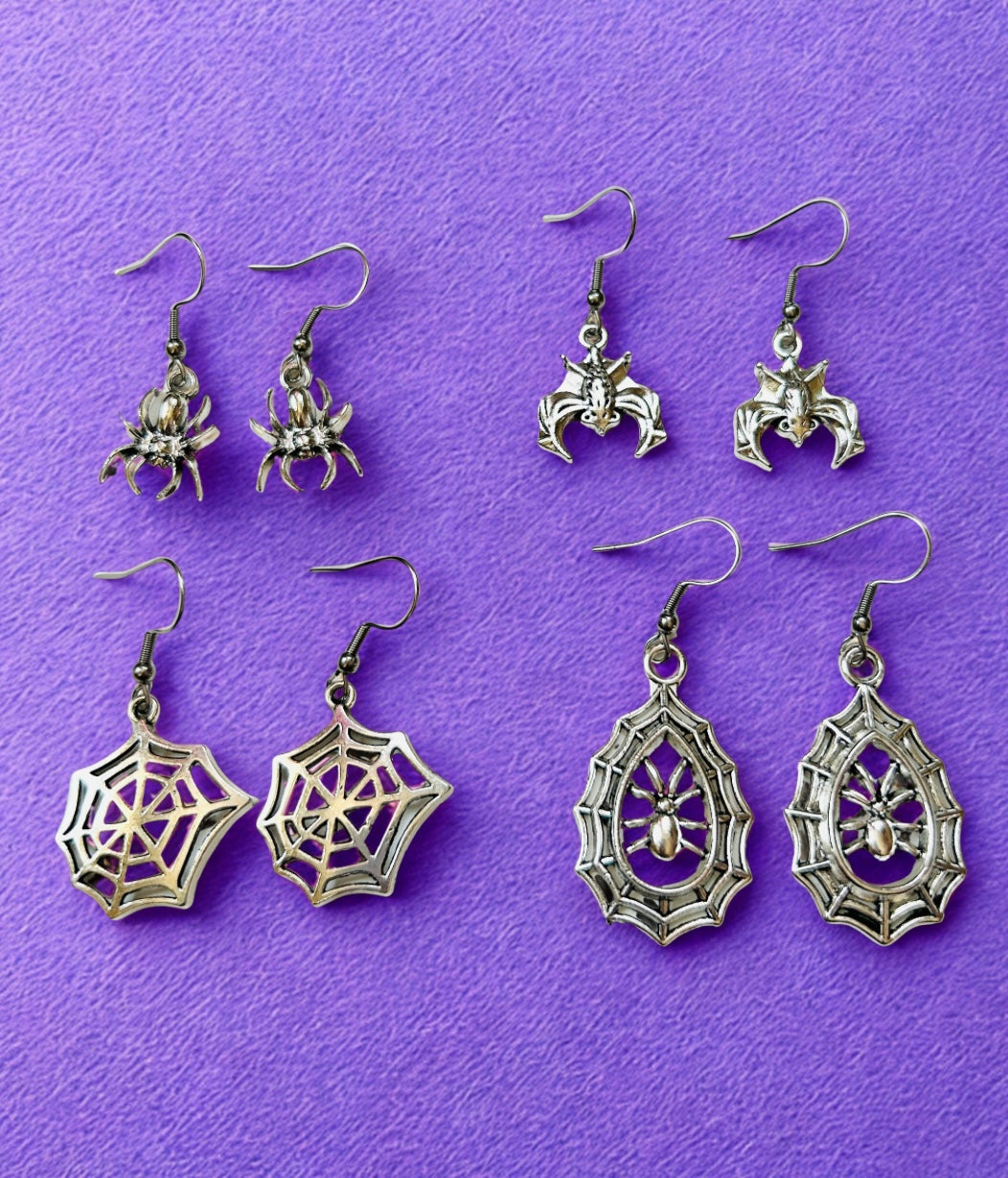 Silver Spooky Earrings