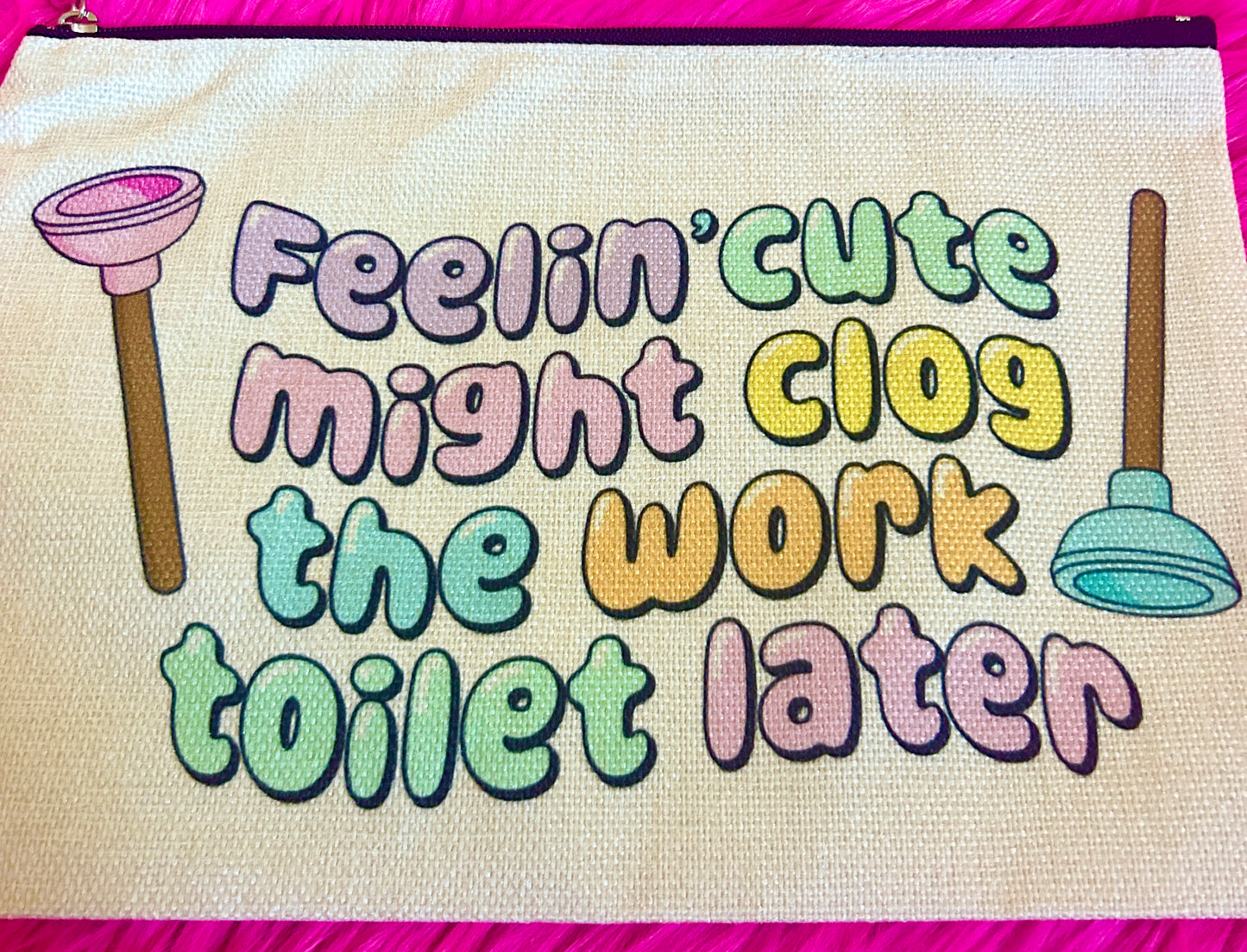 Clogged Toilet Zipper Pouch