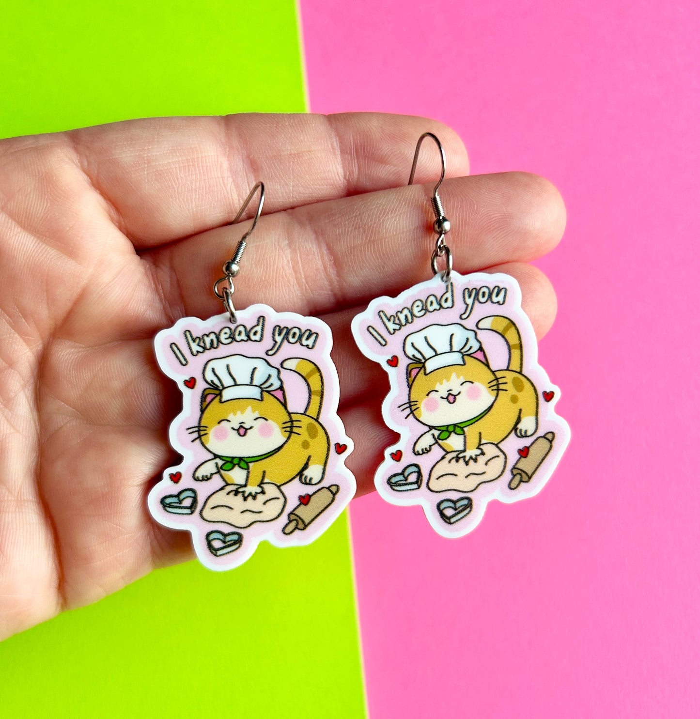 Valentine’s Day Cat Earrings or Necklace