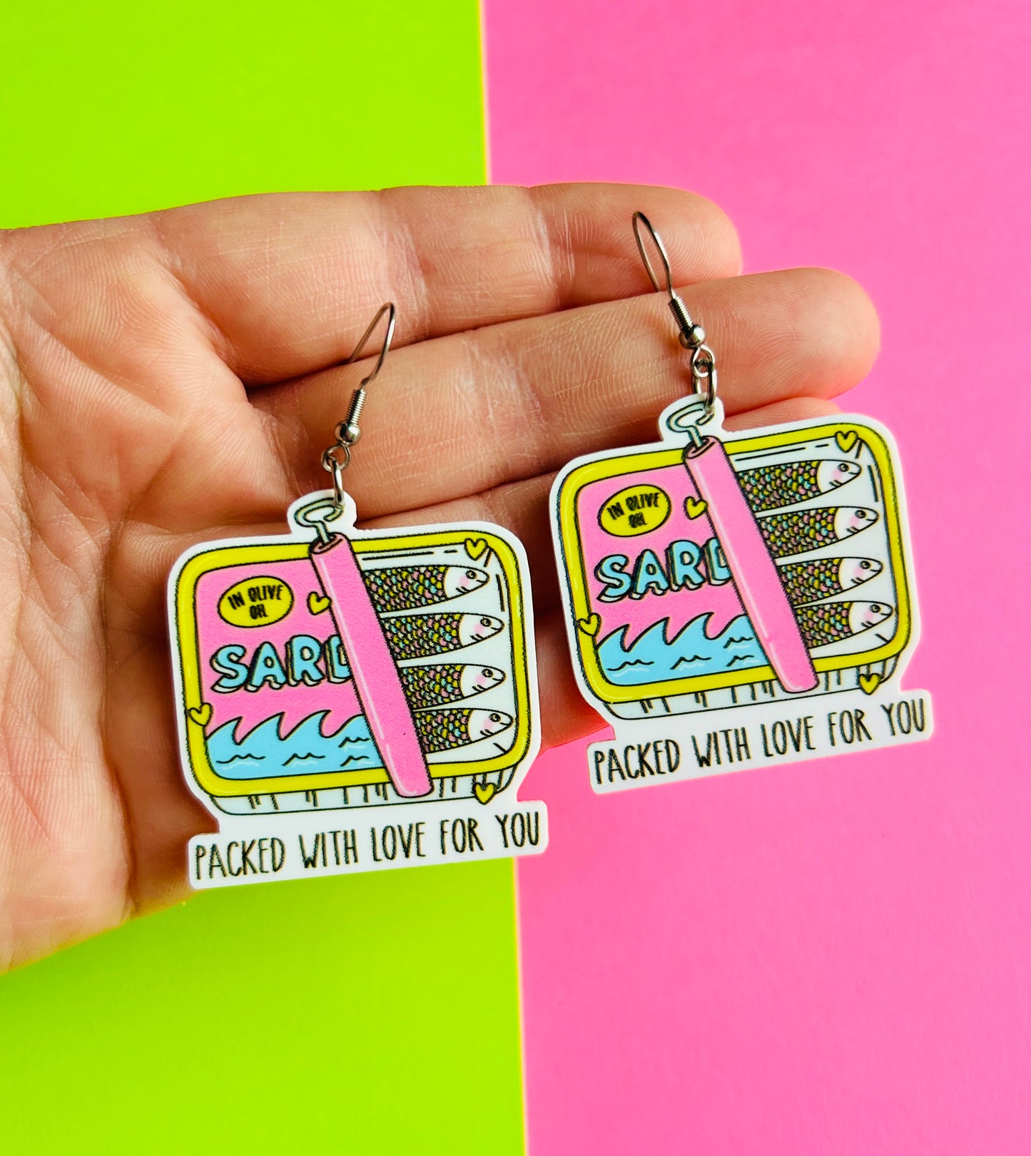 Valentine’s Day Sardine Earrings or Necklace