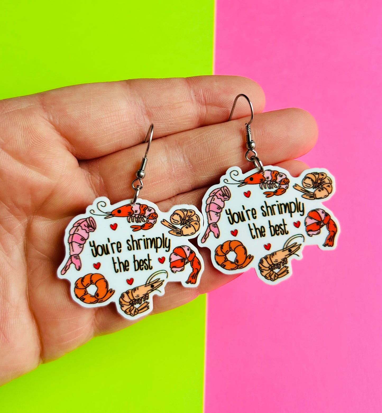 Valentine’s Day Shrimp Earrings or Necklace