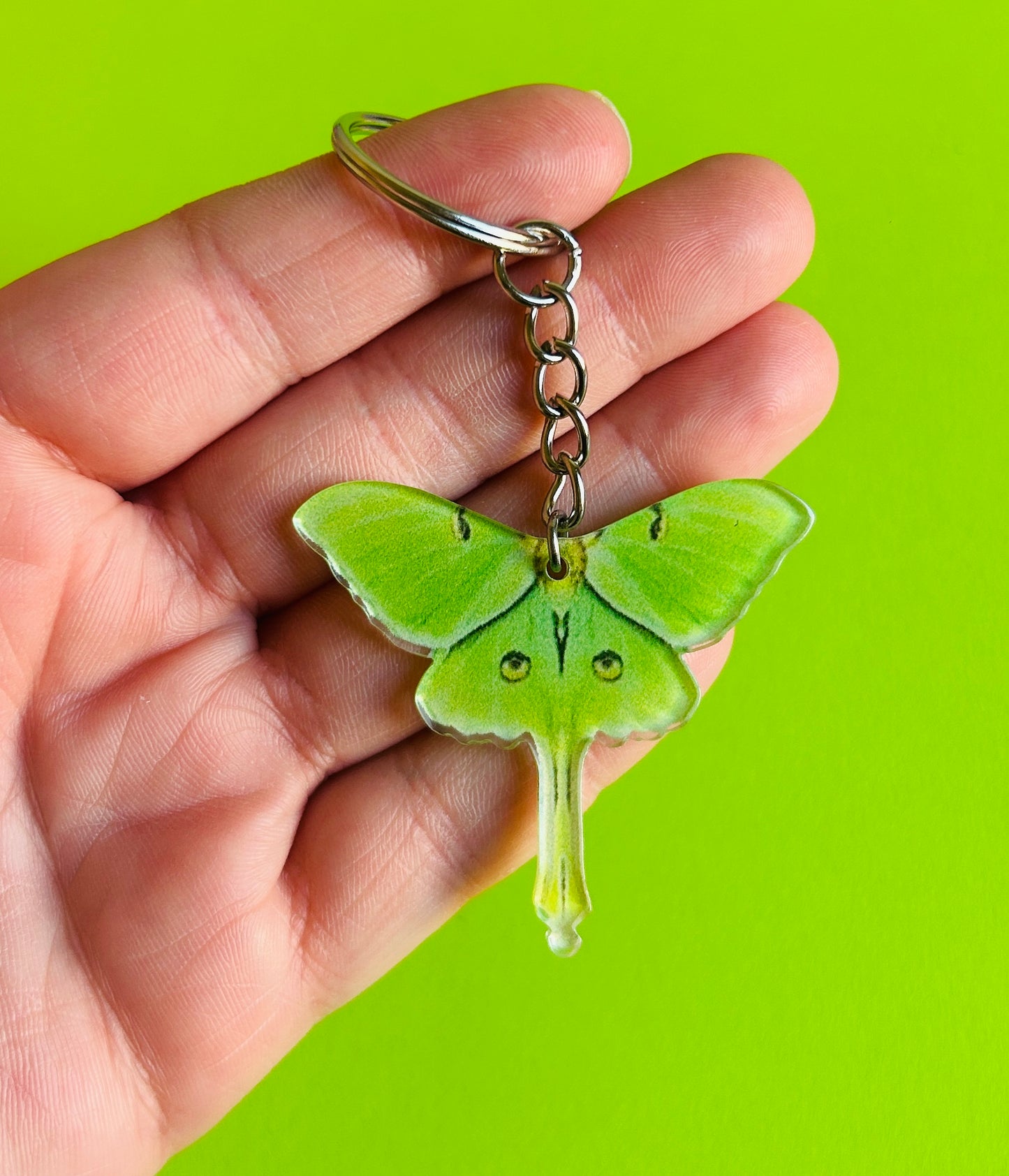 Green Moth Keychain