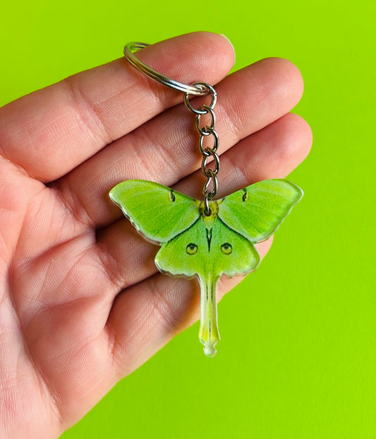 Green Moth Keychain