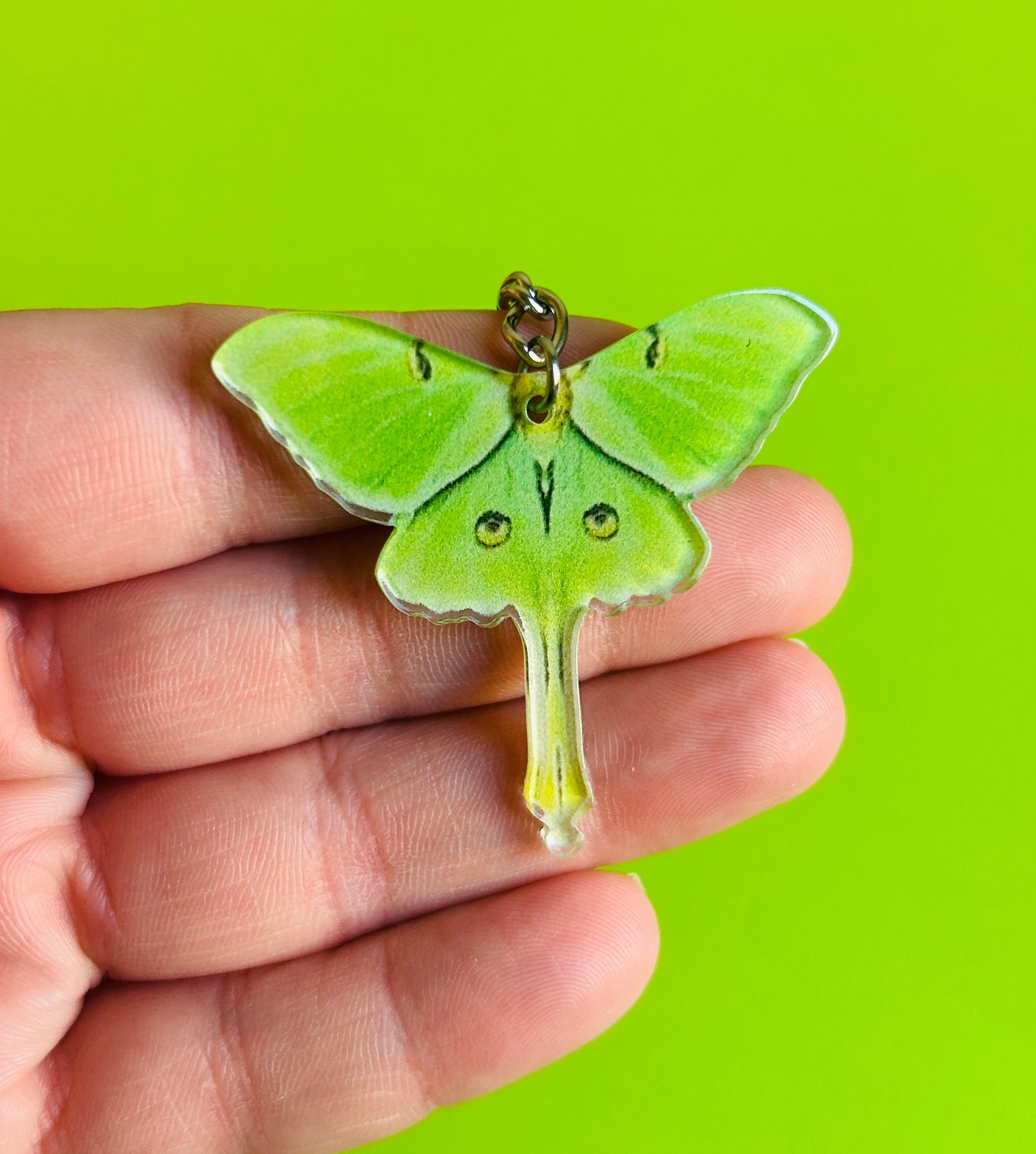 Green Moth Keychain