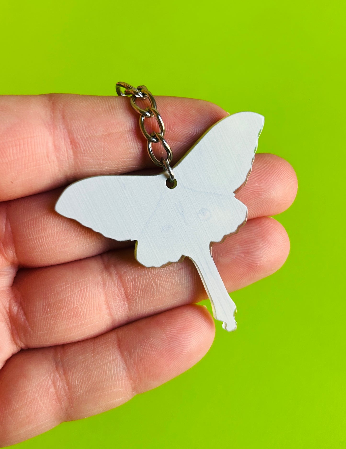 Green Moth Keychain