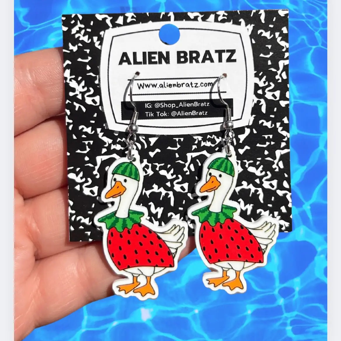 Watermelon Goose Earrings or Necklace