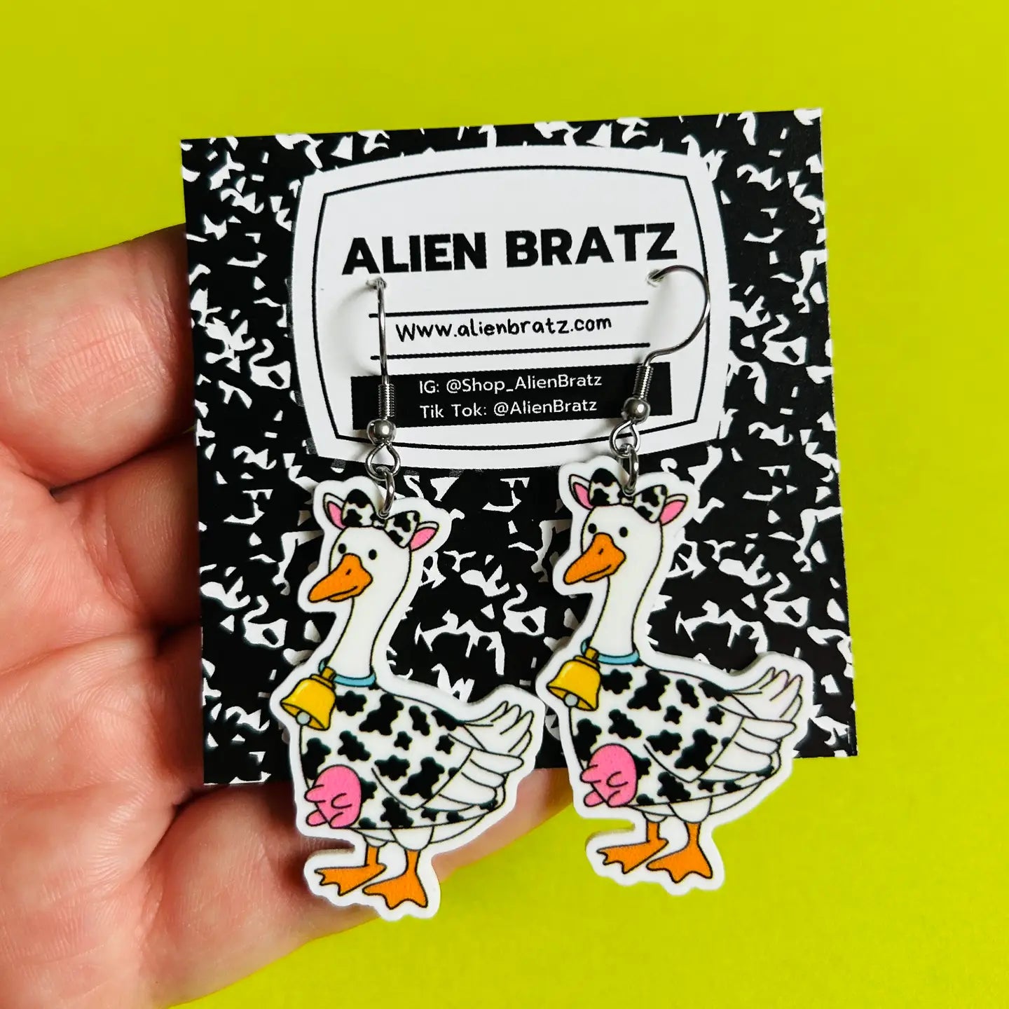 Cow Silly Goose Earrings or Necklace