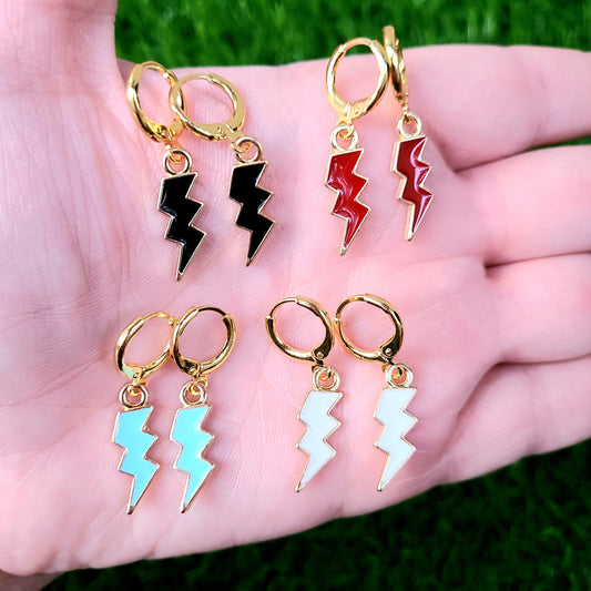 Gold Lightning Bolt Earrings