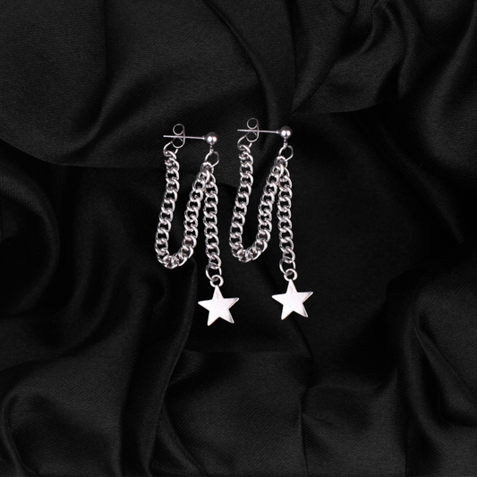 Star Chain Stud Earrings