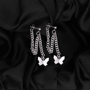 Butterfly Chain Stud Earrings