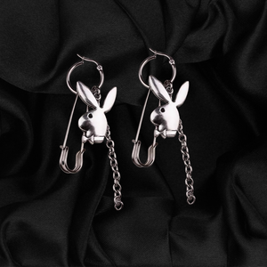 Playboy Bunny Chain Earrings