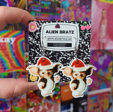 Load image into Gallery viewer, Santa Mogwai Gremlins Earrings Or Necklace
