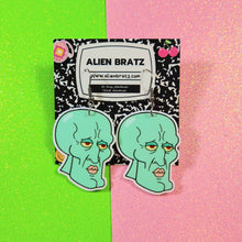 Load image into Gallery viewer, Handsome Squidward Earrings or Necklace
