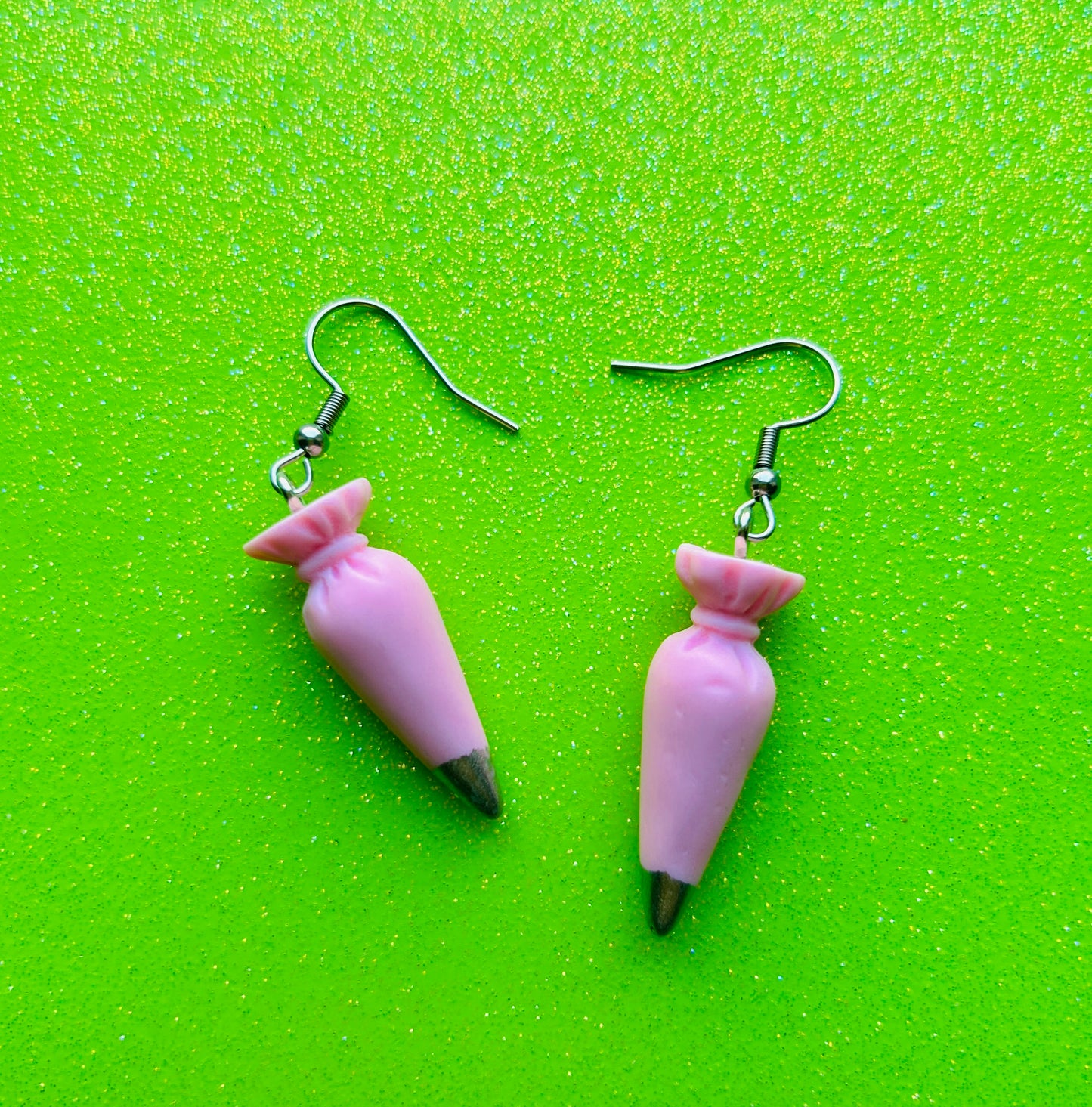 Pastel Pink Piping Bag Earrings