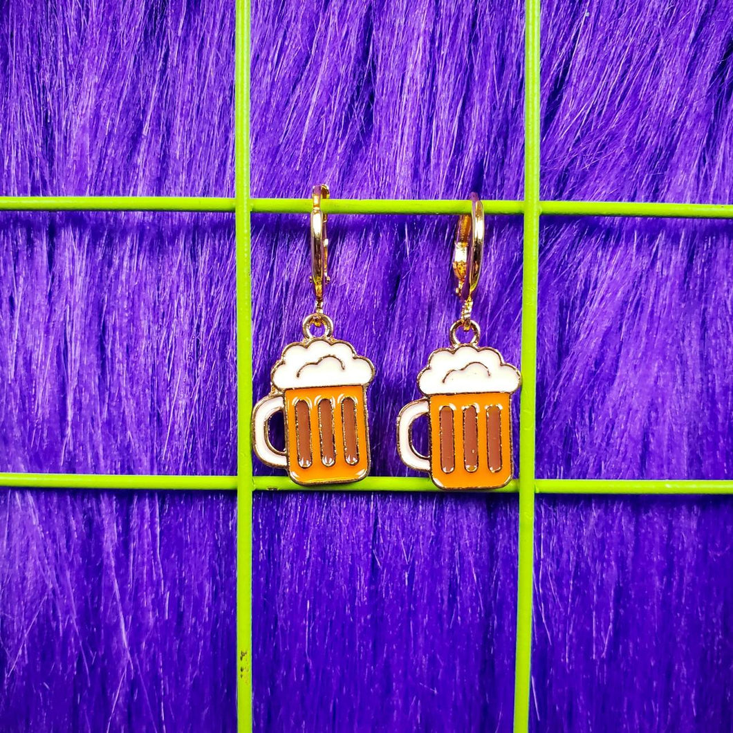 Gold Beer Earrings
