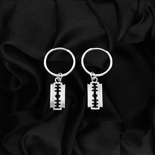 Razor blade Hoop Earrings