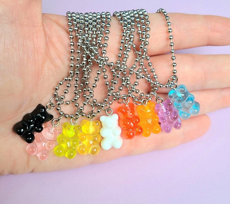 Gummy Bear Stainless Steel Ball Chain Necklace