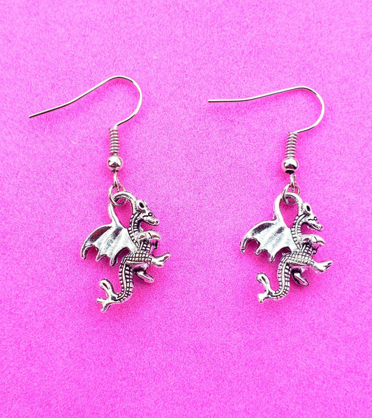 Silver Dragon Earrings