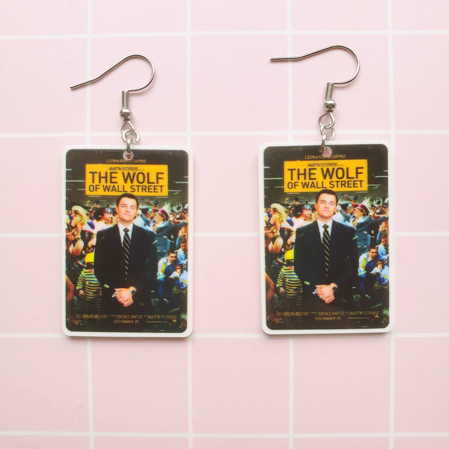 Wolf of Wall Street Movie Poster Earrings