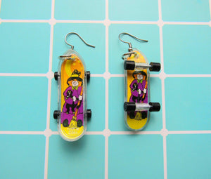 Witch Halloween Skateboard Earrings