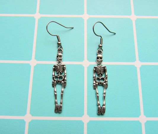 Silver Skeleton Earrings