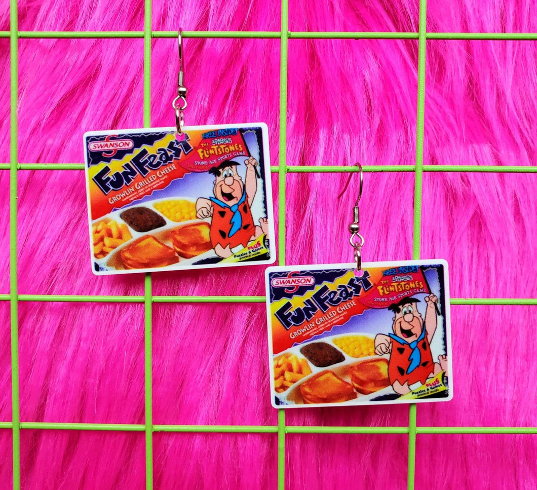90's Fun Feast Flintstones Earrings