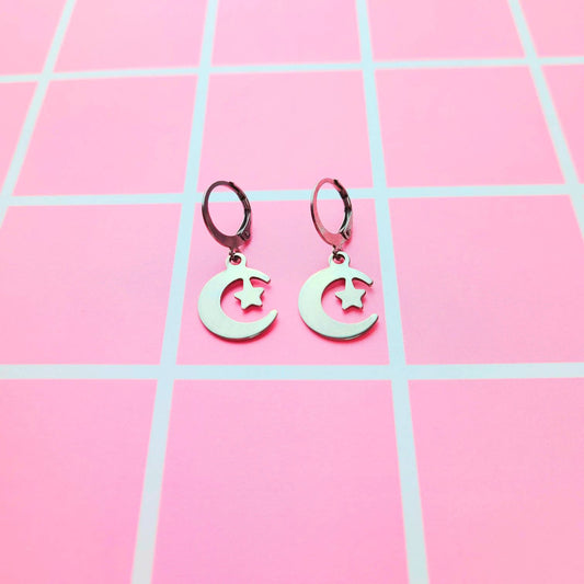 Moon and Star Earrings