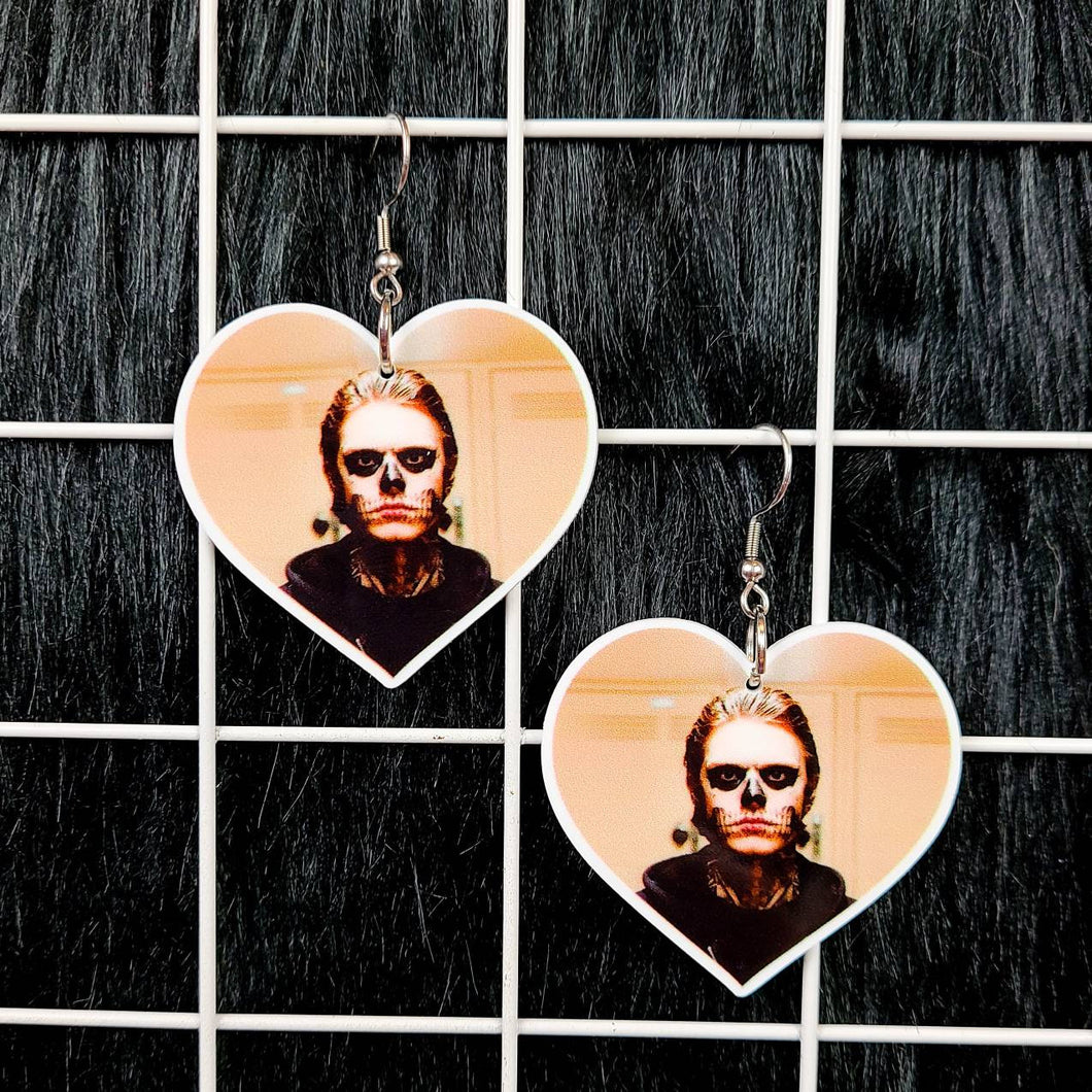 Evan Peters Heart Earrings Or Necklace
