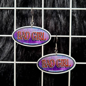 Socially Hazardous Bad Girl Sticker Earrings