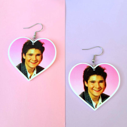 Corey Feldman Heart Earrings