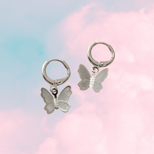 Silver Butterfly Earrings