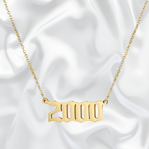 18K Gold Plated Stainless Steel Year 2000 Necklace